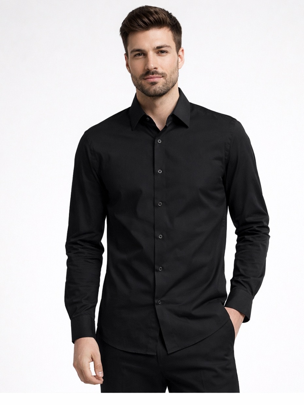 Express Black Casual Button Down Shirt